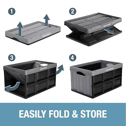 CleverMade Eco 62L Collapsible Storage Bin, Stone, 3 Pack - color: Stone, size: 62l - 3 Pack