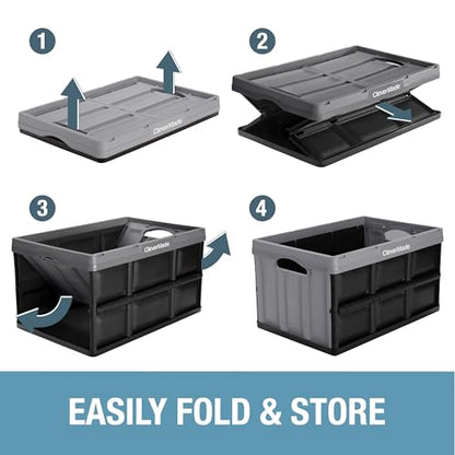 CleverMade Eco 62L Collapsible Storage Bin, Stone, 3 Pack - color: Stone, size: 62l - 3 Pack