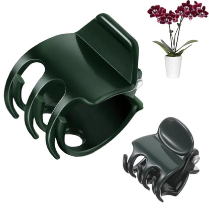 60 Pcs Dual‑Size Orchid Clips, Dark Green Plant Stem Support Clips - size: 60Pcs Mixed Size