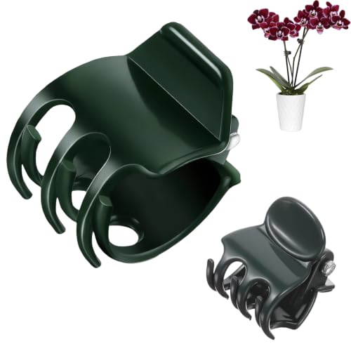 60 Pcs Dual‑Size Orchid Clips, Dark Green Plant Stem Support Clips - size: 60Pcs Mixed Size