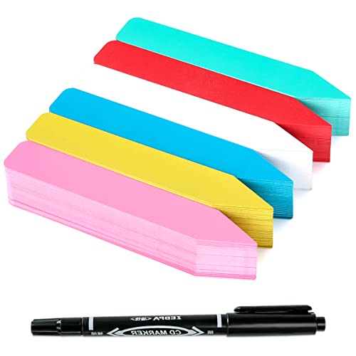 Plant Labels 300Pcs 4" Plastic Name Tags for Seedlings (Mix-Color) - color: Mix-color