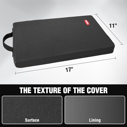 WORKPRO 17" Kneeling Pad with Removable Cover, Soft NBR Foam Cushioning - color: Black