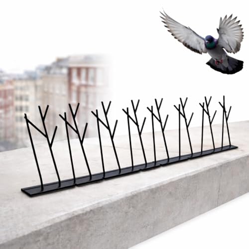 Heavy Duty Bird Spikes – Made in USA – Pigeon & Bird Deterrent for Ledges, Roofs, Fences & Window Sills – Durable Outdoor Anti-Roost Spikes – Humane Bird Control – No Glue Included (25 ft) - size: 25 ft