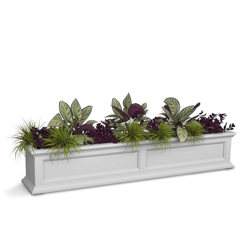 Mayne Fairfield 60in Self-Watering Rectangular Window Box Planter, White - color: White, size: 60in