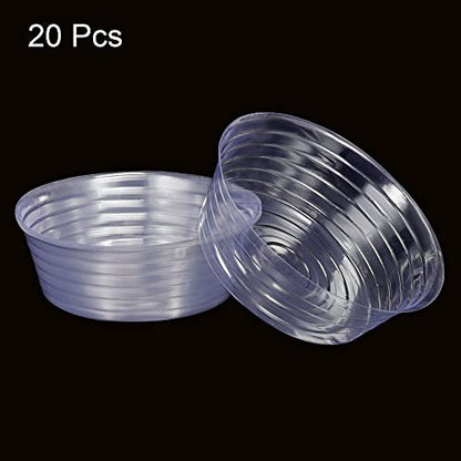 MECCANIXITY Plant Pot Saucer 13.4 Inch Plastic Round Flower Drip Tray for Indoor Outdoor, Clear Pack of 20 - size: 34x11.5cm