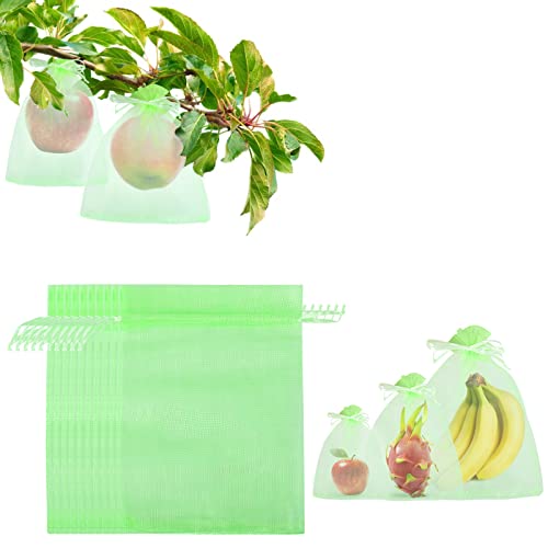 Kikhope Fruit Protection Bags, Garden Netting Bags 30 Pcs 16x12 inch Green - size: 16x12 in (30 pcs)