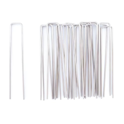 Atlantic Stainless Steel Landscape Staples Garden Stakes. (6"-Square-20pcs) - size: Square 6"x20pcs