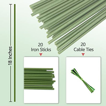 20Pcs Plant Stakes, 18IN Orchid Support Stakes for Indoor Plants - size: 18 Inches