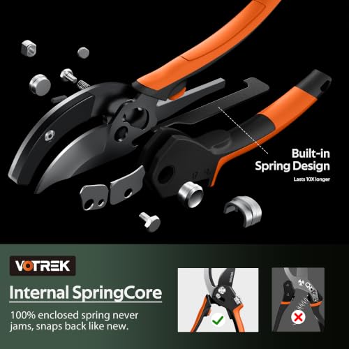 Anvil Pruning Shears, 3/4" Cut Capacity Garden Clippers Heavy Duty - color: Orange