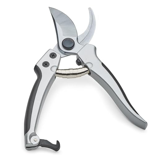 Bypass Pruning Shears for Gardening - 8” Heavy Duty Garden Shears - Spring-Loaded Snap Catch and Ergonomic Grips - Ultra Sharp Rust Resistant Trimming Scissors - Gardening Tools by Kings County Tools - style: 8" Bypass Pruner