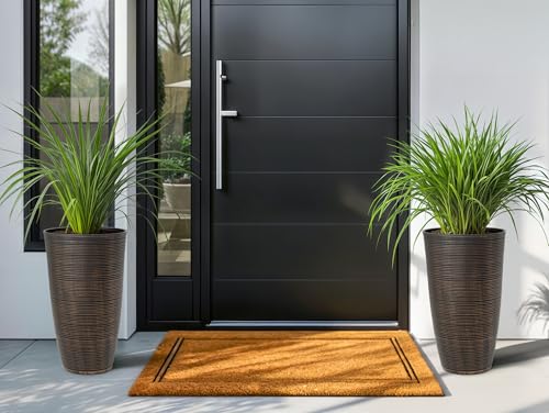 24" Large Outdoor Planters for Plants,Bronze Plastic Tall Flower Pots - color: 23.5" Pp-brushed Bronze
