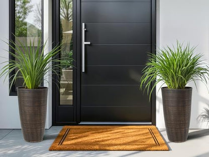 24" Large Outdoor Planters for Plants,Bronze Plastic Tall Flower Pots - color: 23.5" Pp-brushed Bronze