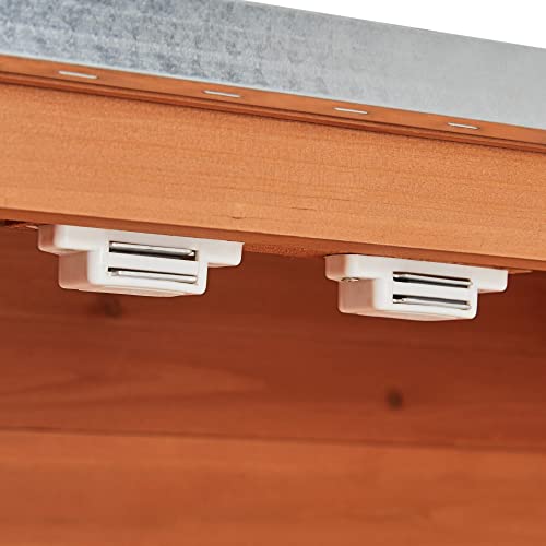 Topeakmart Potting Bench for Outside with Storage Cabinet & Metal Top,Brown - color: Brown