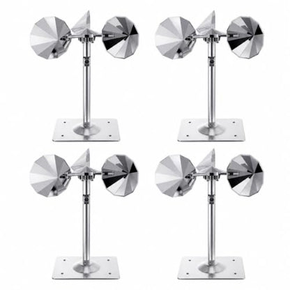 4 Pack Reflective Spinning Bird Deterrents, Wind-Powered Aluminum Alloy
