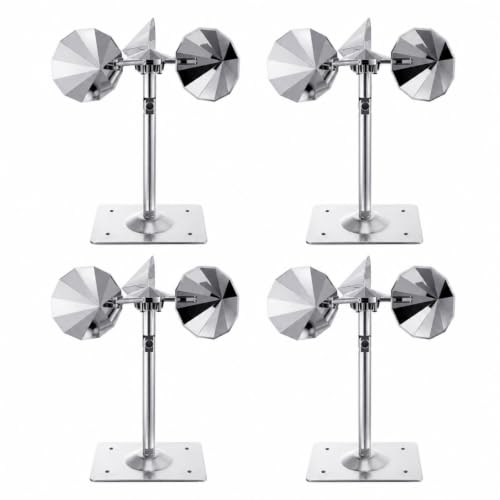 4 Pack Reflective Spinning Bird Deterrents, Wind-Powered Aluminum Alloy