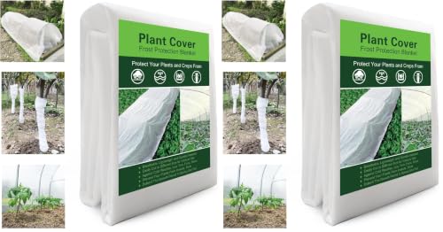 YFFSIDMY Plant Covers Freeze Protection, 6.5'x16' Frost Blankets for Outdoor Plants, Winter Tree Frost Cloth Plant Freeze Protection, Garden Heat Protection Floating Row Cover, White (Pack of 2) - size: 6.5'x16' (Pack of 2)