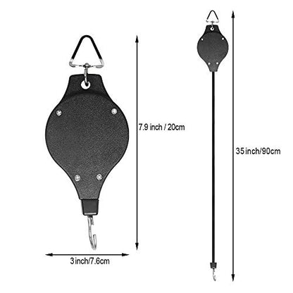 6 Pack Plant Hook Pulley, Retractable Plant Hanger Easy Reach Hanging Flower Basket for Garden Baskets Pots and Birds Feeder Hang High up and Pull Down to Water or Feed, White - color: White 6pack