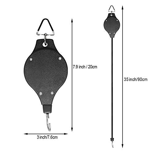 Pack Plant Hook Pulley, Retractable Plant Hanger Easy Reach Hanging Flower Basket for Garden Baskets Pots and Birds Feeder Hang High up and Pull Down to Water Or Feed (Black 6Pack) - color: Black 6pack