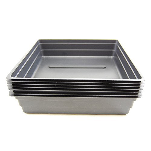 Living Whole Foods Plant Germination Drip Trays - Pack of 5-10" by 10" Black Plastic Greenhouse Growing Trays with No Drain Holes - for Seedlings, Microgreens, Wheatgrass, More - size: Pack of 5