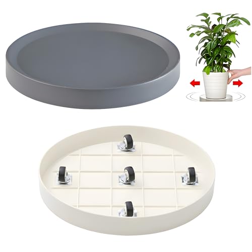 14.8" Plant Caddy with Hidden Wheels,2Pack Light Gray+Gray - color: 14.8 Inch