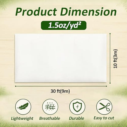 Gardzen 1.5 oz Plant Covers Freeze Protection - size: 10' x 30'