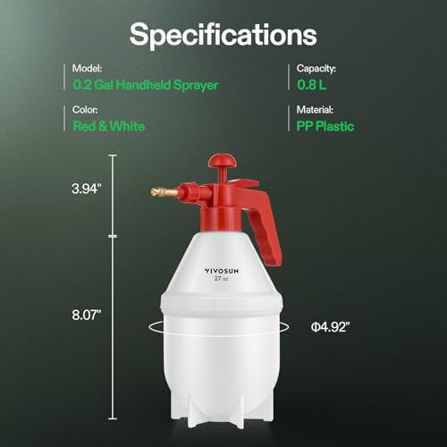 VIVOSUN 50oz Pump Sprayer, Handheld Garden Water Sprayer Bottle - color: Red, size: 50oz