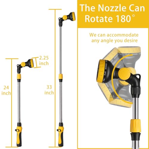 Watering Wand Extended, Telescoping Watering Lance to 26-33 Inch, Made of Aluminum Alloy Tube, Lightweight & Easy to Use in Garden, Farm or Backyard. - size: 26-33inch