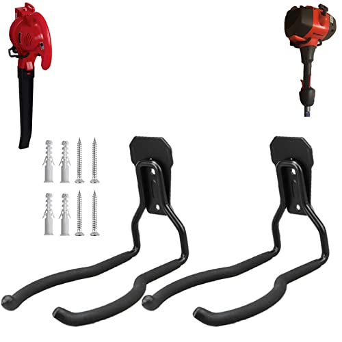 JuforminWeedeater Hanger, String Trimmer Hanger, Weed Eater Rack, Garage Wall Hooks, Power Tool Holder for Garage Wall, Utility Hooks for Garage Tool Organizers and Storage(Black-2 P) - color: Black-2 P