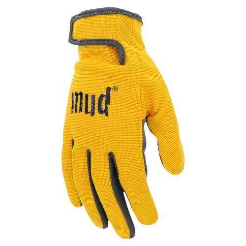 Everyday Mud Women's Synthetic Leather Palm Garden Gloves, Touchscreen Capable, Abrasion Resistant, Hook and Loop Closure - color: Blue, size: Small-Medium
