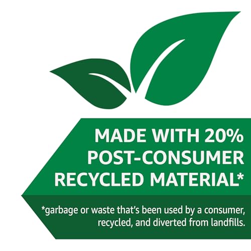 Amazon Basics 39 Gallon Lawn & Leaf Heavy Duty Drawstring Trash Bags, 20% Post Consumer Recycled, 40 Count, Black