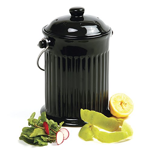 Norpro Ceramic Compost Keeper, Black (93EB) - color: Black