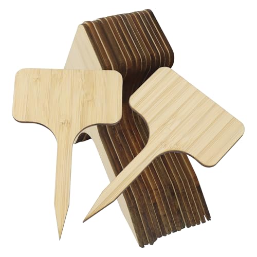 Bamboo Plant Tags with Marker Pen, 6 x 10 cm, 30Pcs - size: 30Pcs-6x10cm