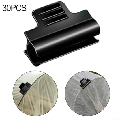 Greenhouse Pipe Clamps 30 Pack Black PVC Garden Hoop Clips Row Cover Support Plant Holders For Raised Beds Greenhouse Film Net Securing