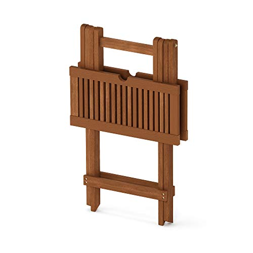Furinno TIOMAN Outdoor Folding Patio Table with X-Legs, Natural - size: Large Square Folding Table
