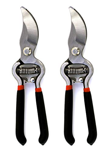 Garden Guru Classic Bypass Pruning Shears Clippers – Heavy Duty Forged Steel Garden Pruners – Safety Lock – Non Slip Comfort Grips – Cuts up to 1” – Professional Bypass Pruners for Gardening (2 Pack) - size: 2 Pack, style: Bypass Pruner (Black)