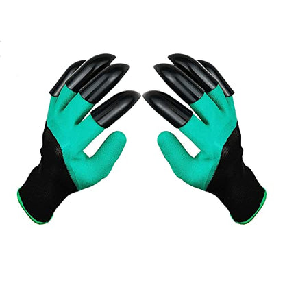 DCCPAA Garden Gloves with Claws,Claw Gardening Gloves for Digging,Planting, Weeding, Seeding-Waterproof for Men and Women - color: 1 Green