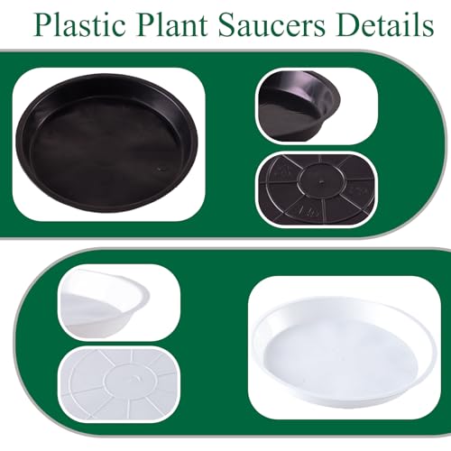 30 Pack Plant Saucer 5 Inches Plastic Drip Trays to Catch Water, Light Grey - color: Light Grey, size: 5 inch