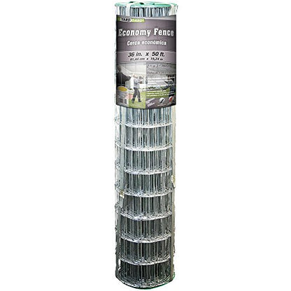 YARDGARD 2 in. x 3 in. Mesh Welded Wire Fence Roll, 36 in. x 50 ft., 16 Gauge Galvanized Steel Fence for Animal Enclosures, Garden Protection and Property Fencing - size: Under 3' H