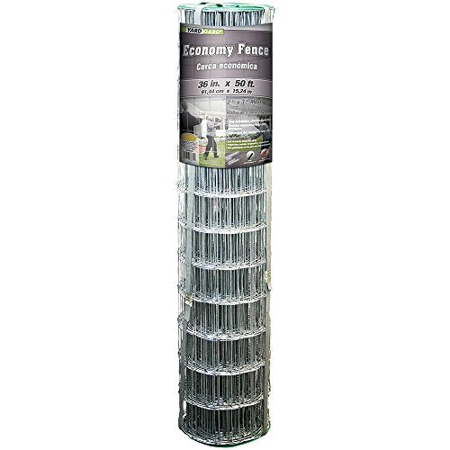 YARDGARD 2 in. x 3 in. Mesh Welded Wire Fence Roll, 36 in. x 50 ft., 16 Gauge Galvanized Steel Fence for Animal Enclosures, Garden Protection and Property Fencing - size: Under 3' H