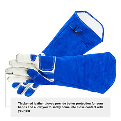 AOWPFVV Animal Handling Gloves Bite Proof for Dogs,Cats, 23.6in Large - color: Pet Grooming Gloves