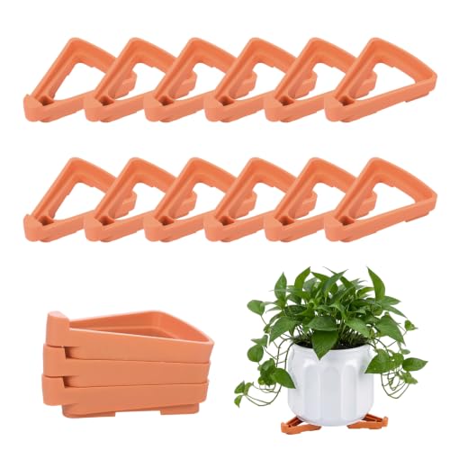 15pcs Pot Feet for Outdoor Planters, Invisible Planter Feet & Pot Toes, Flower Pots Lifters Risers, Heavy Duty Plant Feets for Indoors, Stabilizers from Wind to Prevent Stains & Water Damage(Red) - color: Red