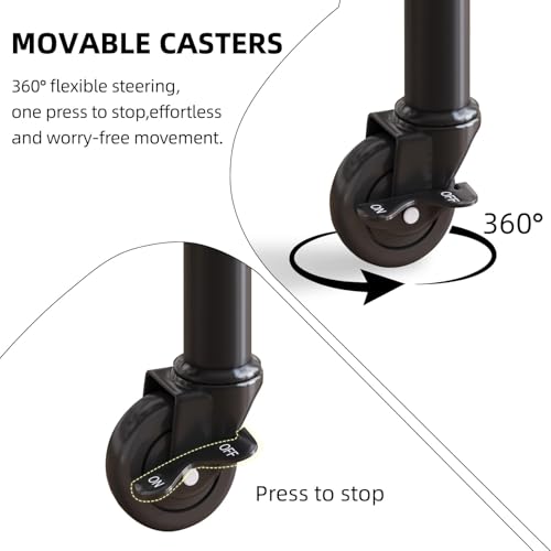 2 Tier Heavy Duty Rolling Plant Stand, 2 Pack Black - color: black
