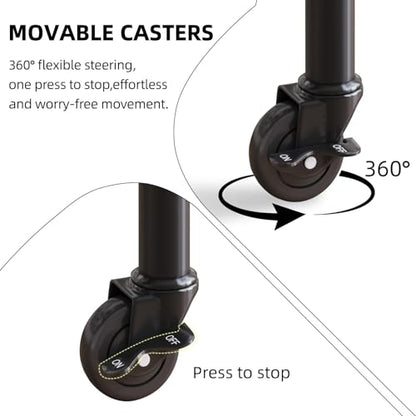 2 Tier Heavy Duty Rolling Plant Stand, 2 Pack Black - color: black