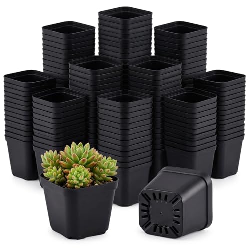 200 Packs Square Nursery Pots for Plants 4 Inch Seedling Pots - size: 4 Inch