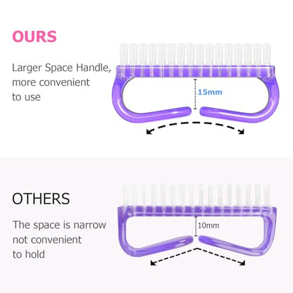 Larbois Handle Grip Nail Brush, Hand Fingernail Brush Cleaner Scrubbing Kit Pedicure for Toes and Nails Men Women (4 Pack) - color: Color-4