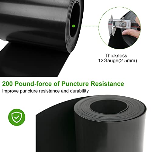 12 Gauge 20 Feet Grass Weed Barrier Landscape Edging 10 inch Depth Flexible Border Roll Lawn Landscape Garden Edging for Backyard Driveway Path Sidewalk
