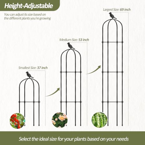 Garden Obelisk Trellis for Climbing Plants Outdoor 69" H (1 Pack) - size: 1 pack
