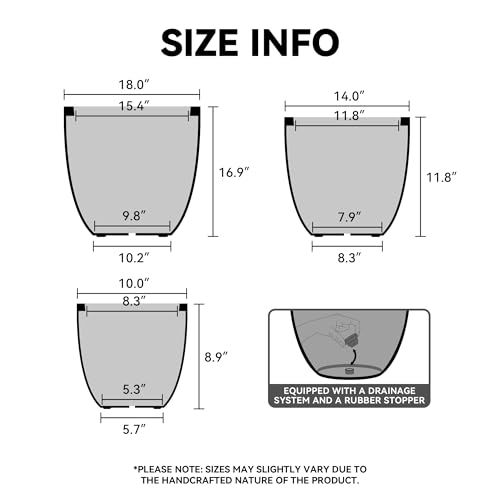 Kante Set of 3 Mint Green Concrete Bowl Planters 18" 14" 10" Dia - color: Mint Green, size: 18"d + 14"d + 10"d