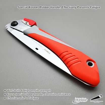 TONMA 8" Folding Hand Saw, Made in Korea, 210mm Medium Teeth - size: 8 inches (210mm)
