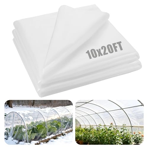 Alphatool 10 x 20 ft Greenhouse Cover Plastic Sheeting for Outdoor Plants - size: 10 x20 ft